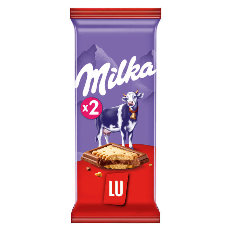 Milka Lu Tablette Chocolat au Lait et Biscuit 2x87 g