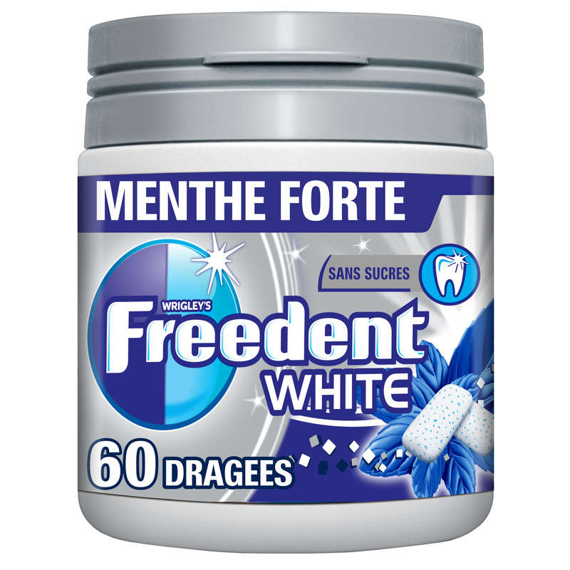 Freedent White Menthe Forte Boîte De 60 Dragées 84G -