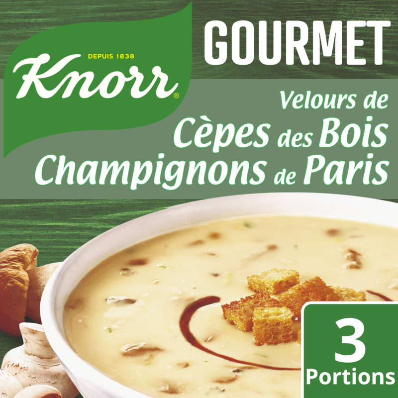 Knorr Moments Gourmets Soupe déshydratée Velours de Cèpes Champignons 91g 3 Portions