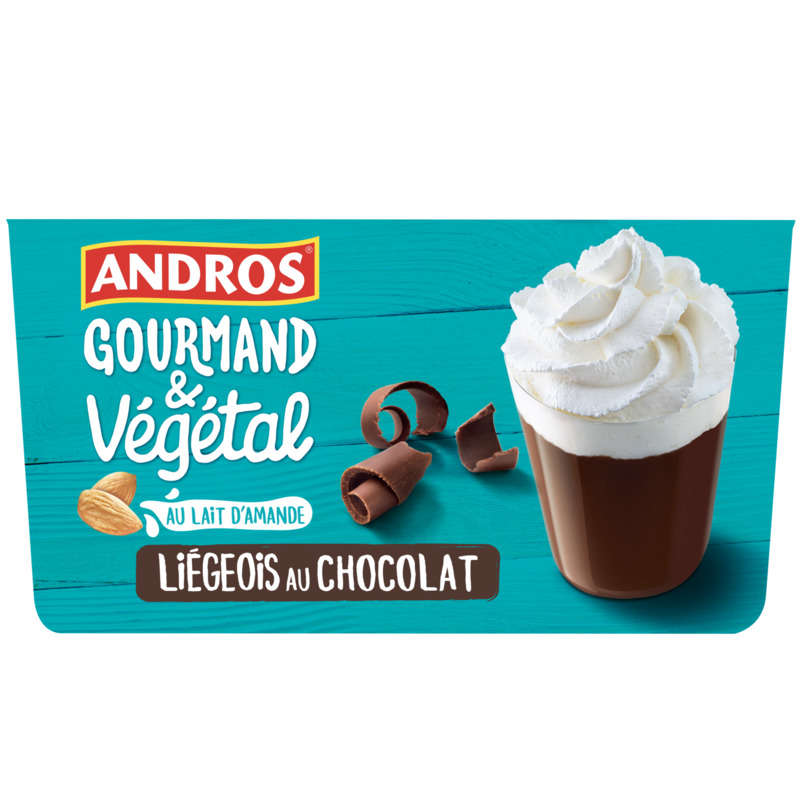 Andros Chocolat Liégeois Vegan Pots 4X90G