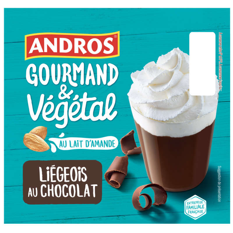 Andros Chocolat Liégeois Vegan Pots 4X90G