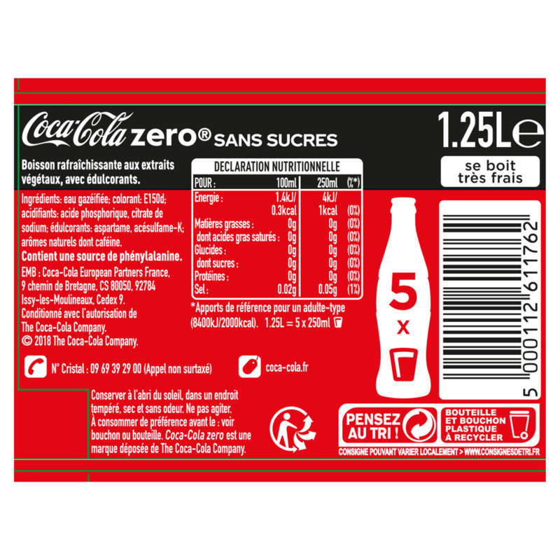 Coca Cola Sans Sucre 1,25L