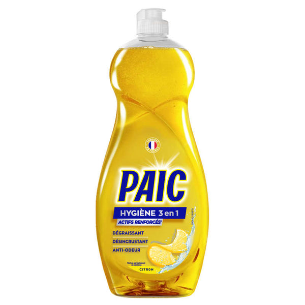 PAIC Liquide vaisselle main concentré citron jaune - Flacon 1,5 L