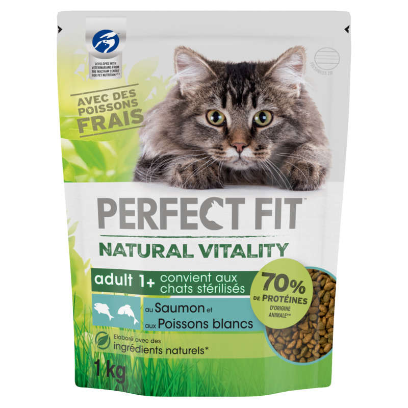 Perfect Fit Croquettes Au Saumon Et Aux Poissons Blancs Chat Adulte 1Kg