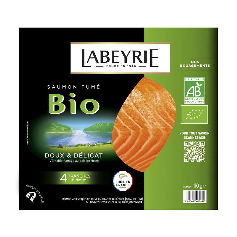 Labeyrie Saumon Atlantique Fumé Bio 110g