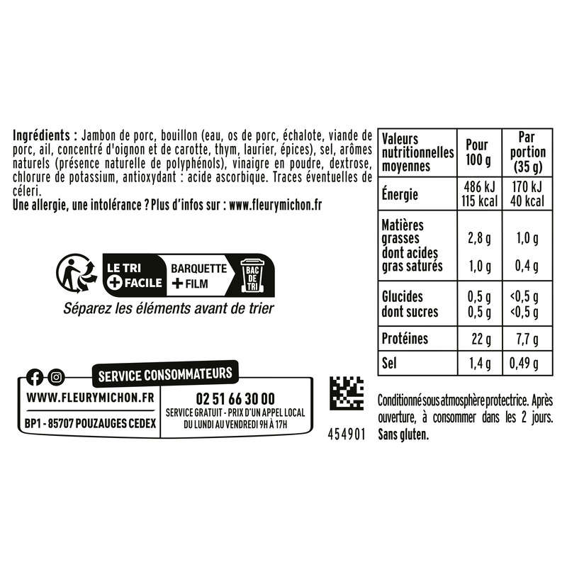 Fleury Michon Jambon -25% Sel Sans Nitrite X6 Le Supérieur