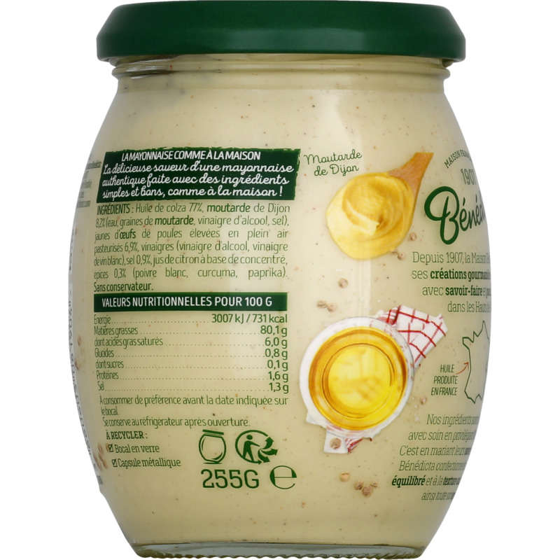 Bénédicta Mayonnaise Comme À La Maison 255G