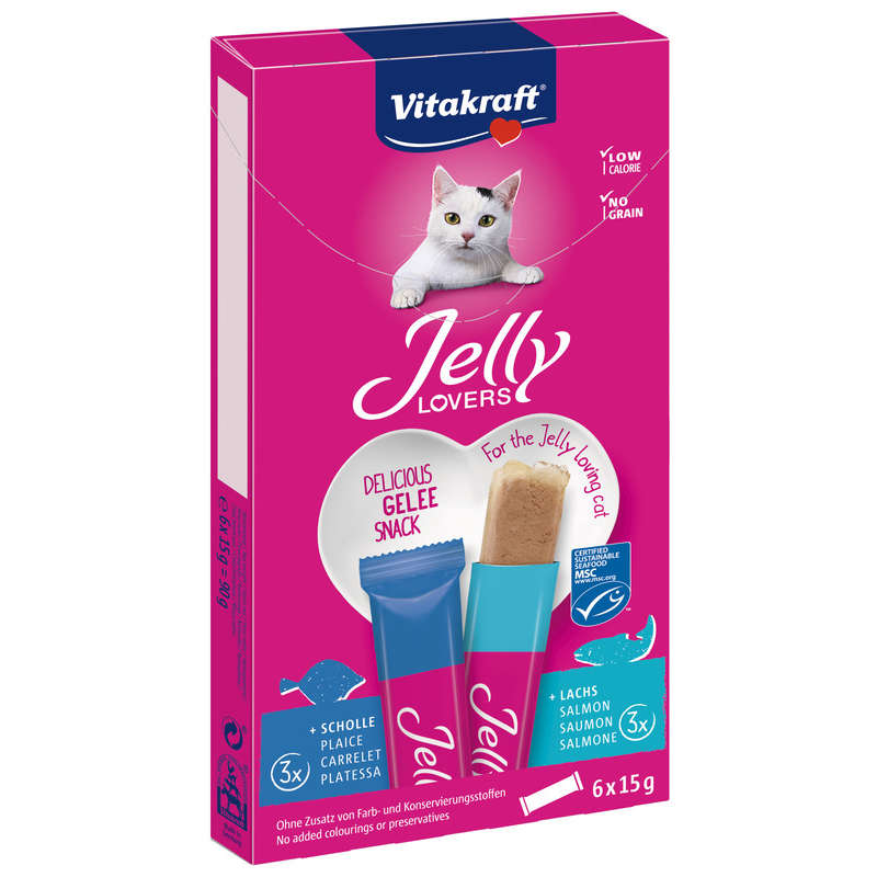 Vitakraft Jelly Lovers saumon/carrelet MSC 6x15g