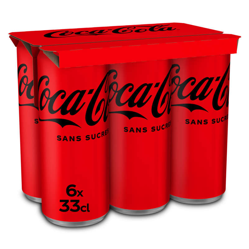 Coca-Cola Sans Sucres Le Pack Canettes de 6x33cl