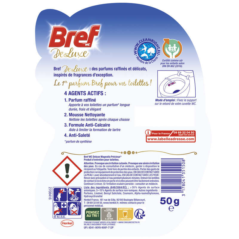 Bref deluxe entretien WC magnolia bloc 50g