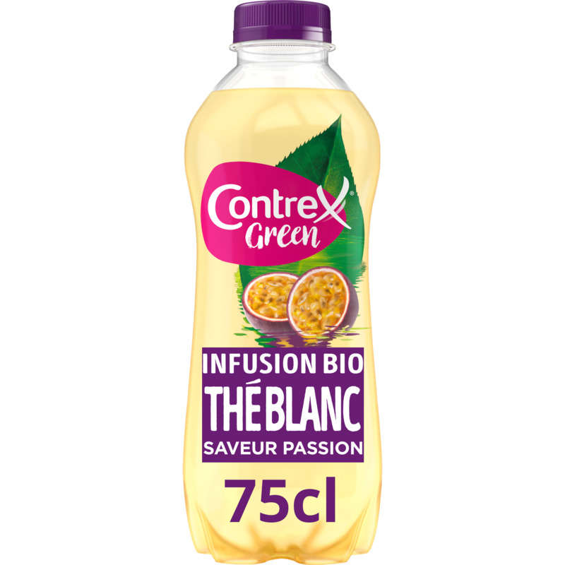 Contrex Boisson au Thé Blanc Passion Green Bio Bouteille 75cl