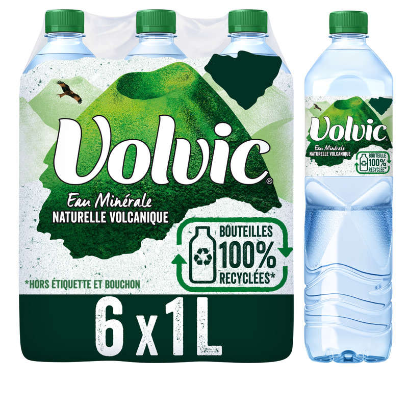 Volvic Natural Volcanic Mineral Water 6x1L