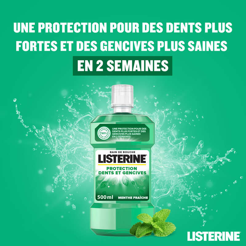 Listerine Bain de Bouche Protection Dents et Gencives 500ml