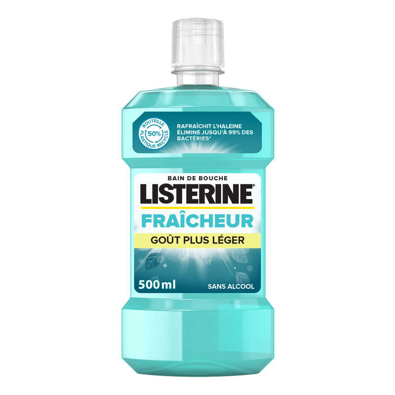 Listerine Bain de Bouche Fraicheur Gout Plus Leger 500ml