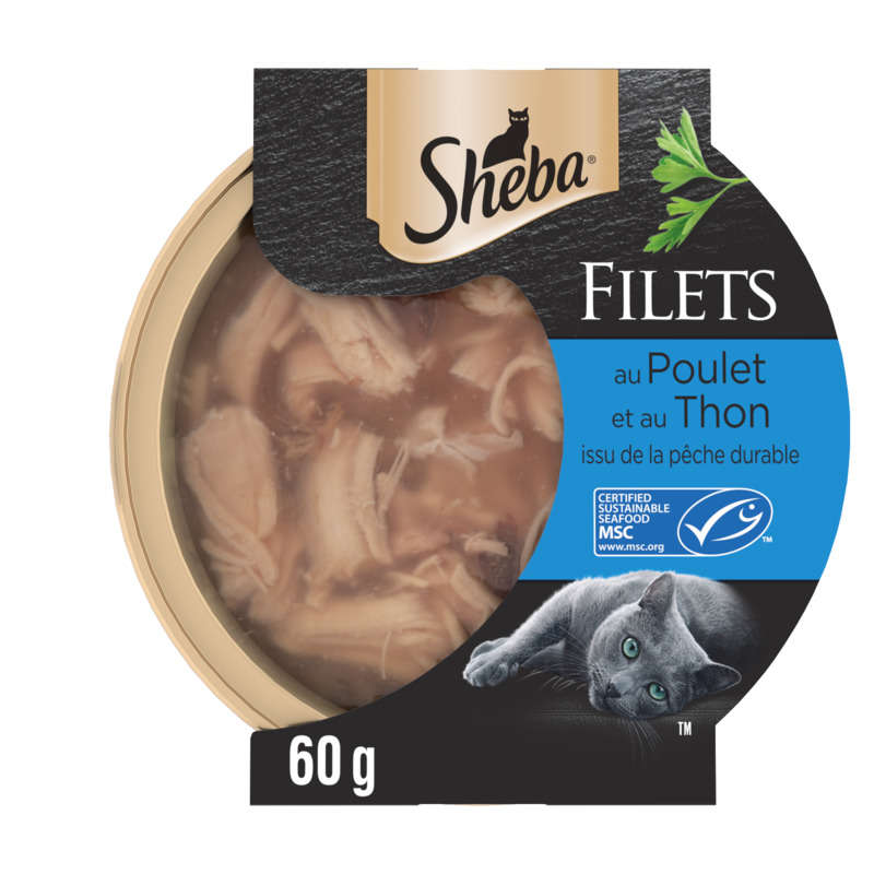 Sheba Filets Au Poulet Et Au Thon Msc Pour Chat Adulte 60G