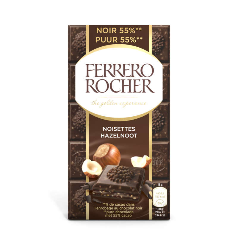 Ferrero Rocher Tablette De Chocolat Noir Noisettes 90G