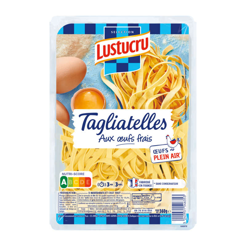 Lustucru Tagliatelles aux œufs frais 360g