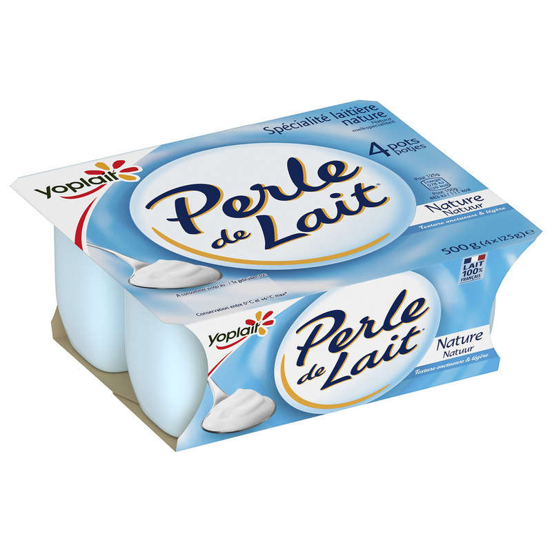 Yoplait perle de lait nature 4x 125g