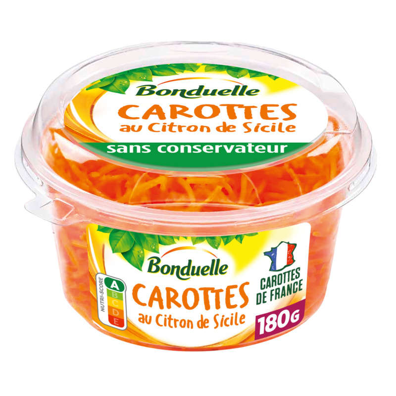 Bonduelle Carottes Râpées au Jus de Citron 180g