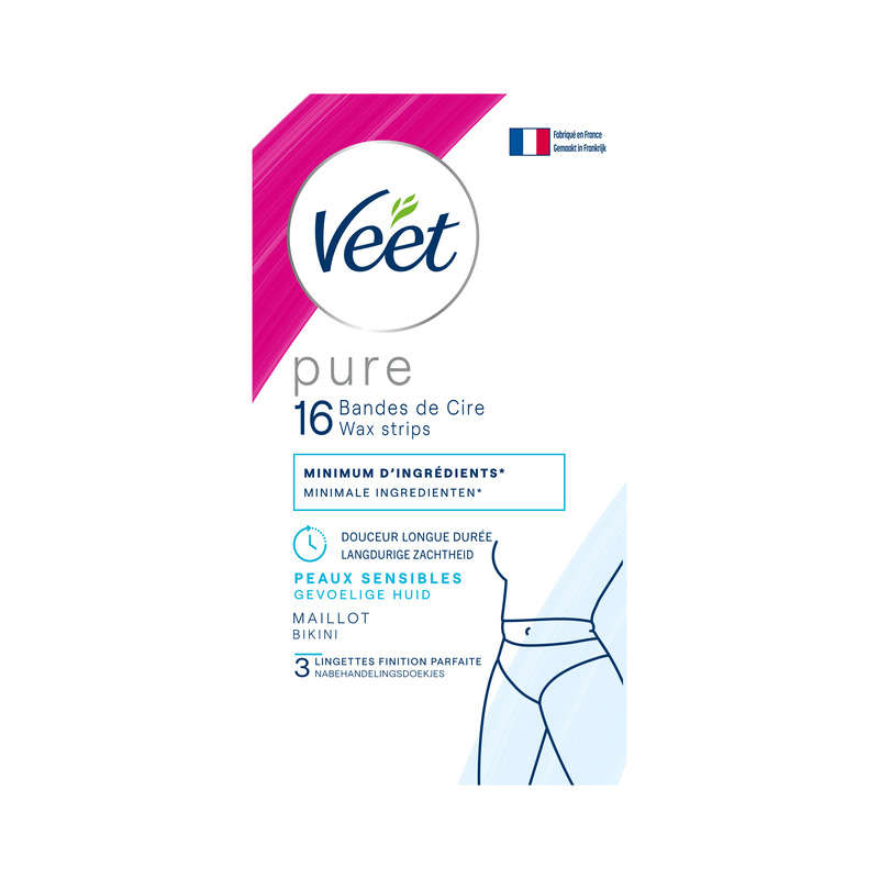 Veet Bandes de Cire Froide Maillot Peaux Sensiblesx16