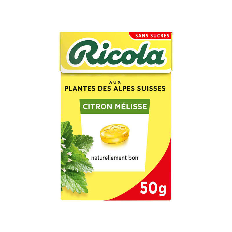 Ricola Bonbons Citron Mélisse sans Sucres Boite de 50