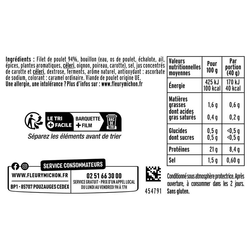 Fleury Michon Blanc de Poulet Doré au Four x4 Tranches 160 g