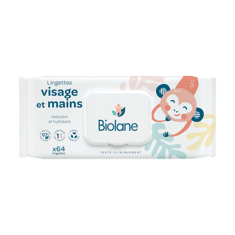 Biolane - Lingettes Visage & Mains - X64