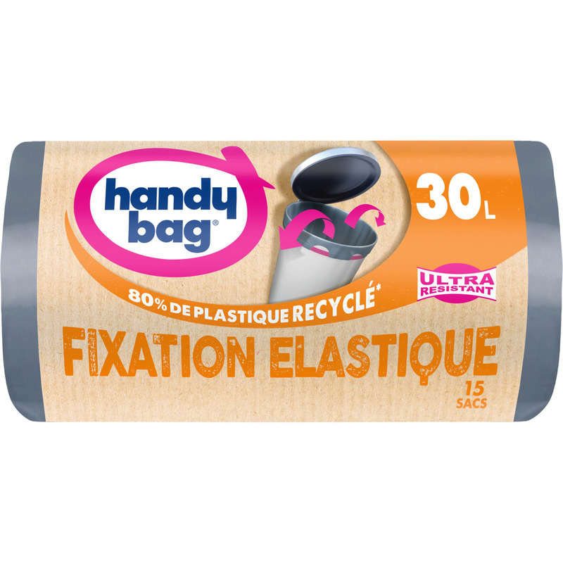 Handy Bag Sacs Poubelle Fixation Élastique 30L X15