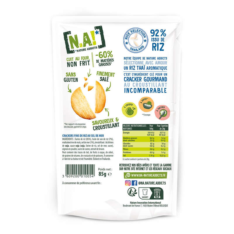 Nature Addicts Rice Crackers Sea Salt Flavor 85g