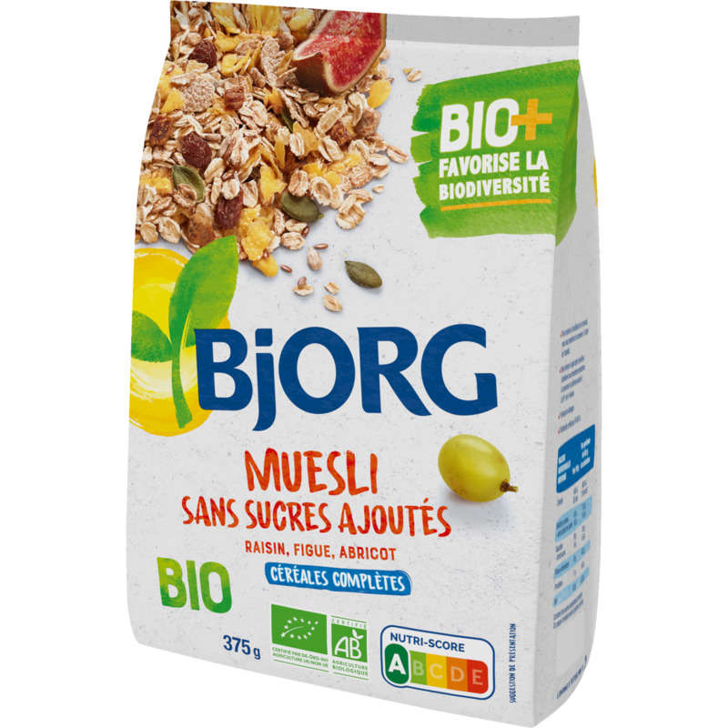 Bjorg Muesli sans sucres ajoutés, bio 375g