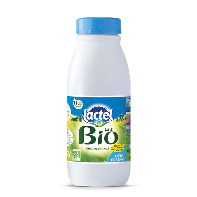 Lactel Lait Demi-Écrémé Bio Stérilisé Uht 50Cl