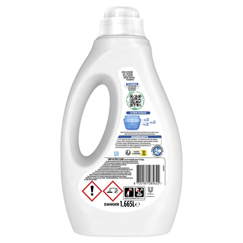 Skip Lessive Liquide Active Clean 1.665L