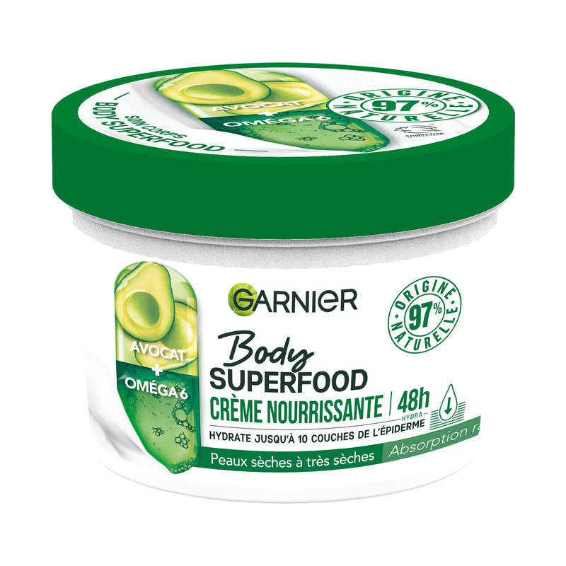 Garnier Body SuperFood Crème Corps Nourrissante Peaux Sèches 400ml