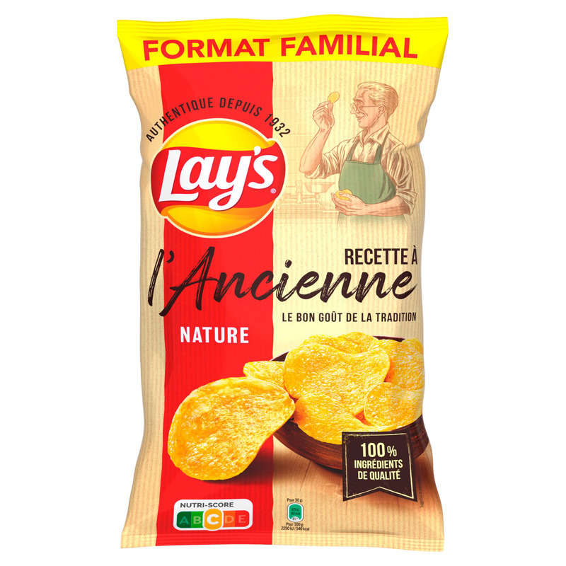 Lay's recette à l'ancienne nature format familial 295g