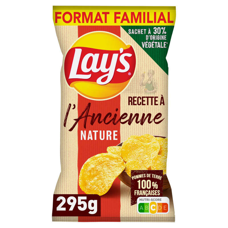 Lay's recette à l'ancienne nature format familial 295g