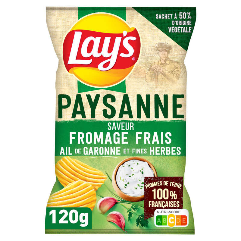 Lay’s Paysanne Chips Saveur Fromage Frais Ail & Herbes 120g