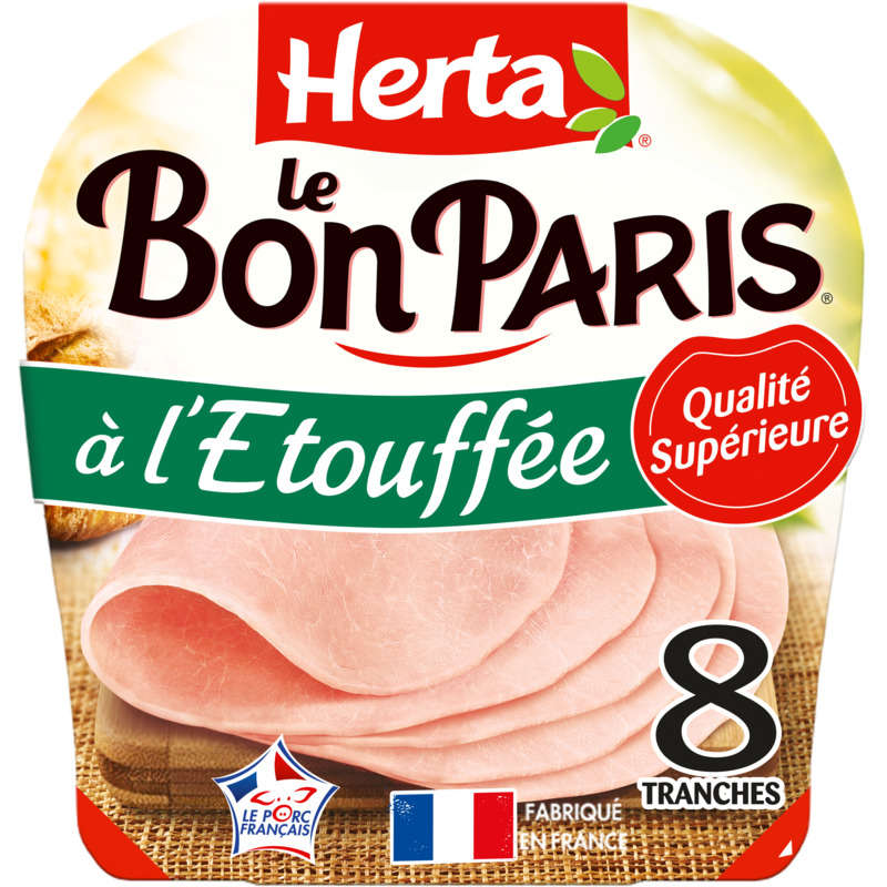 Herta Le Bon Paris jambon à l'étouffée 8 tranches 340g