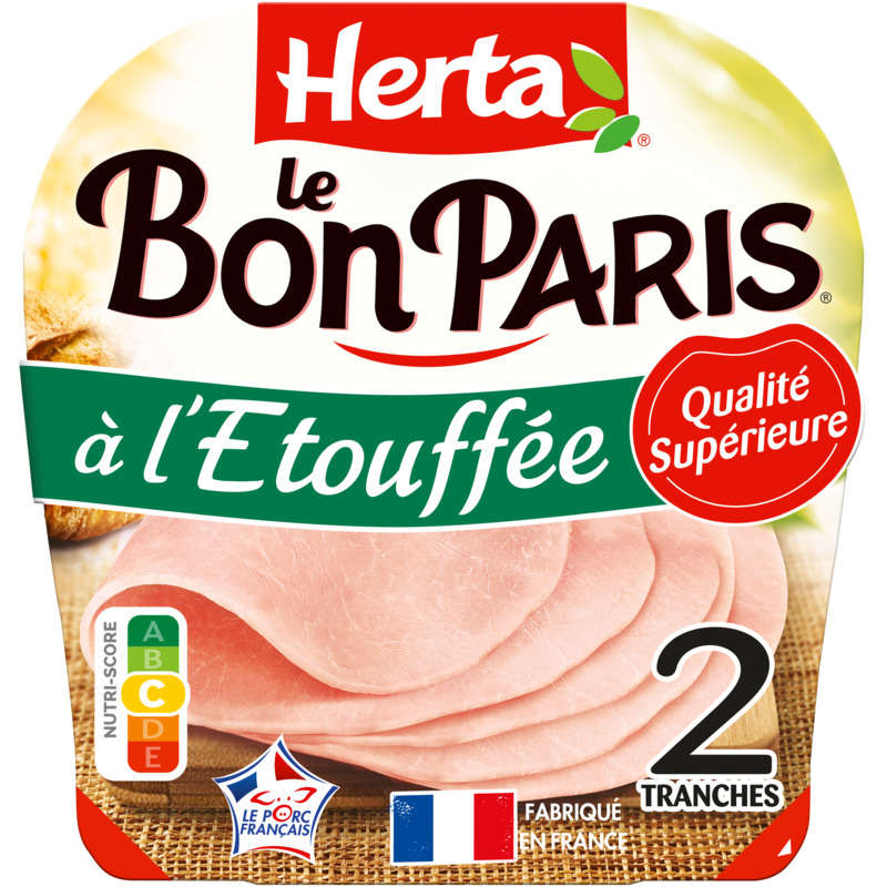 Herta Le Bon Paris jambon à l'étouffée 2 tranches 85g