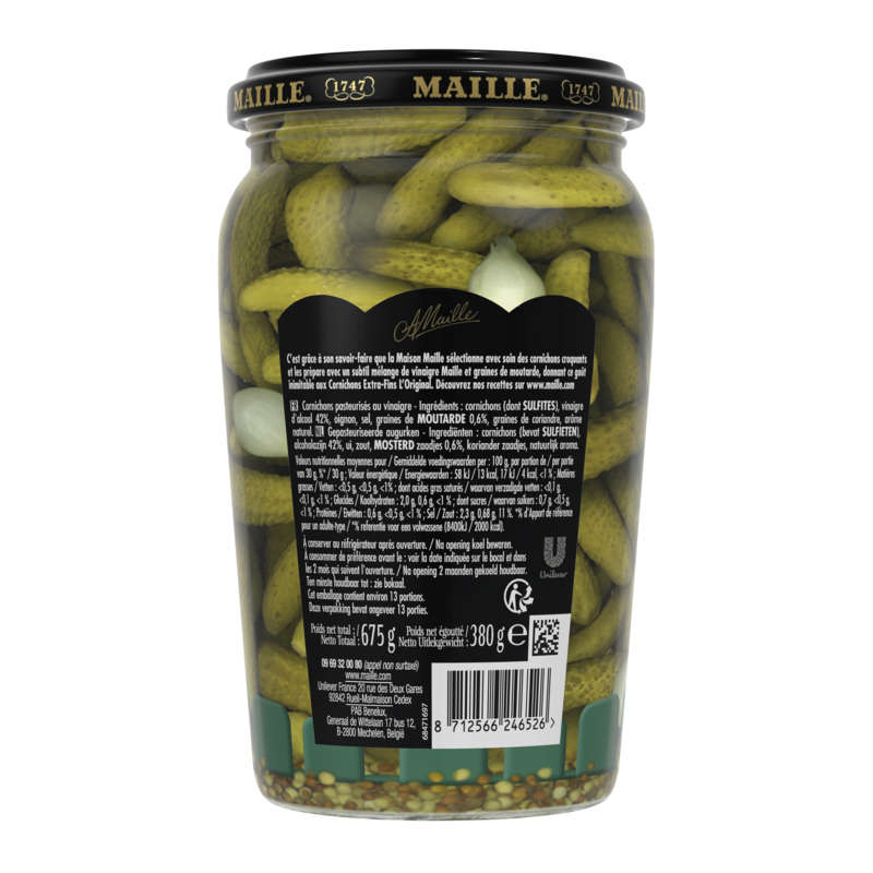 Maille L'Original Cornichons Extra-Fins Bocal 380g