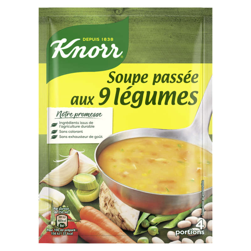 Knorr Soupe Passée Aux 9 Légumes, Déshydratée, Pour 4 Portions 105G