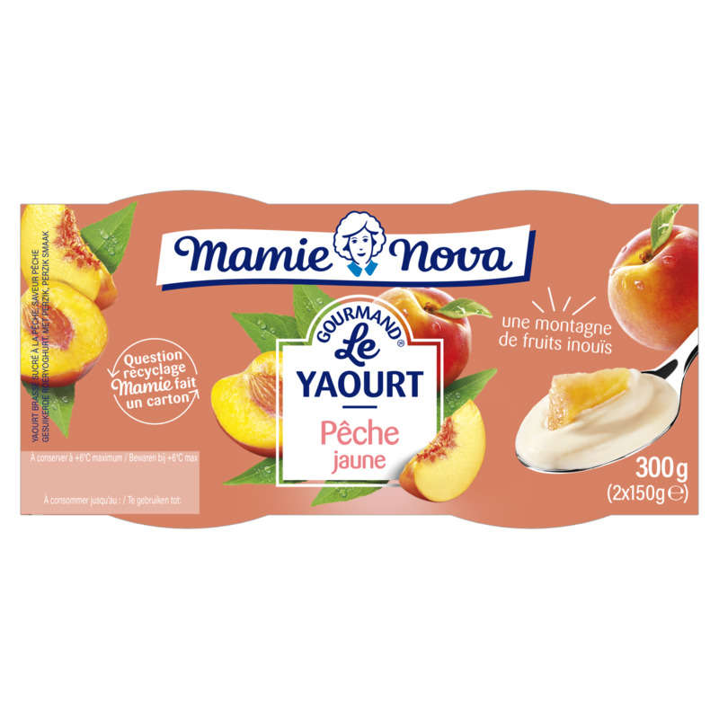 Mamie Nova Yaourt à la pêche du Roussillon 2x150g