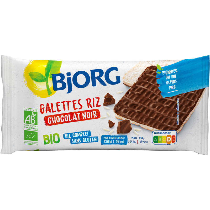 Bjorg Organic Dark Chocolate Rice Cakes 90g