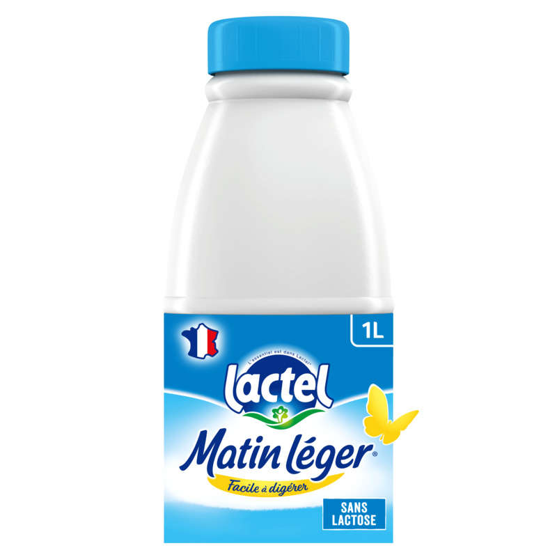 Lactel Lait demi-écrémé, stérilisé UHT, facile à digérer, à teneur réduite en lactose 1l