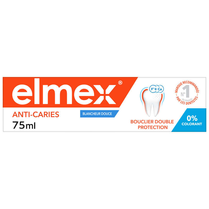 Elmex Dentifrice Anti-Caries Blancheur 0% colorants 75ml