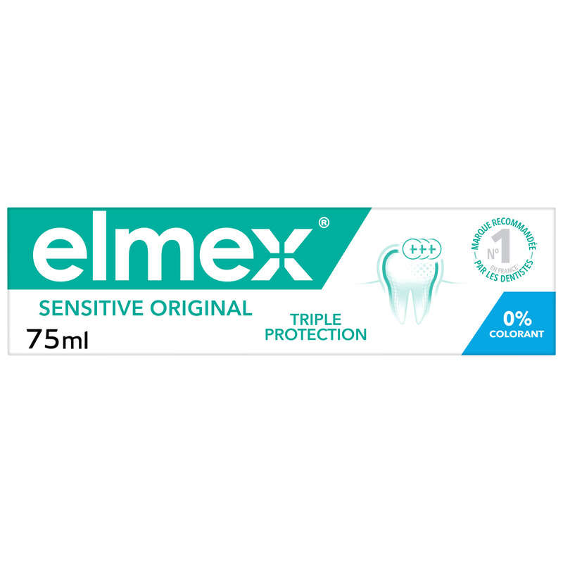 Elmex Dentifrices Sensitive Dents Sensibles 0% colorant 75ml