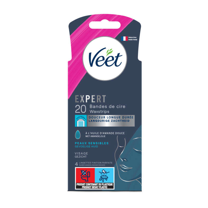 Veet facial wax strips x20