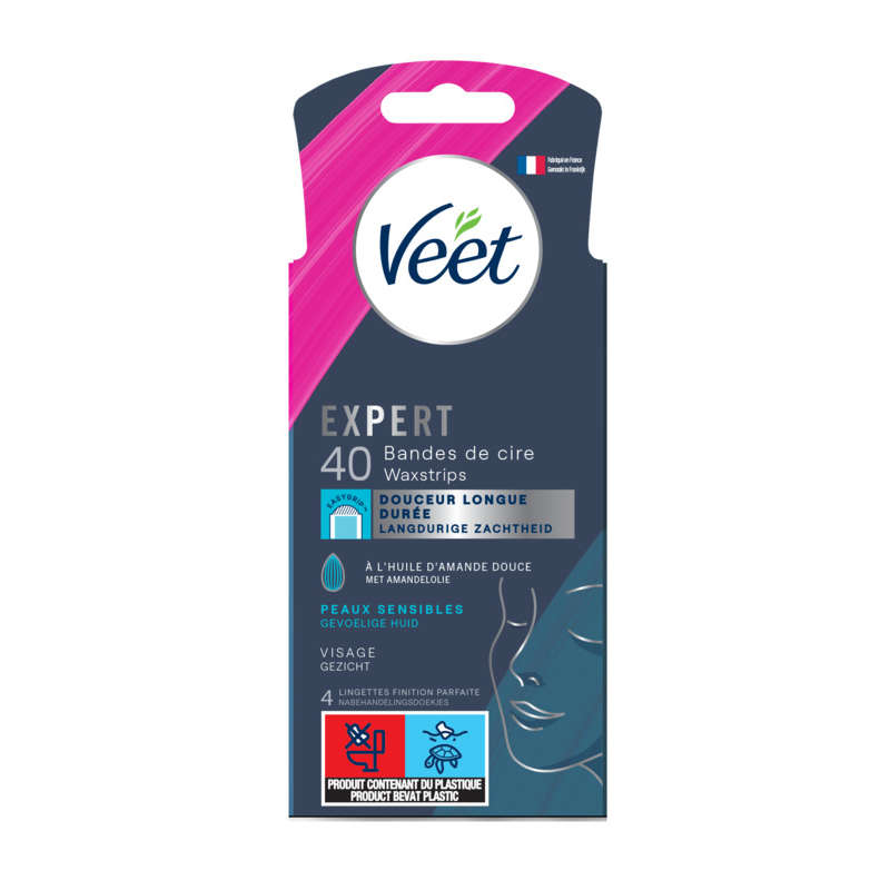 Veet facial wax strips for sensitive skin x40