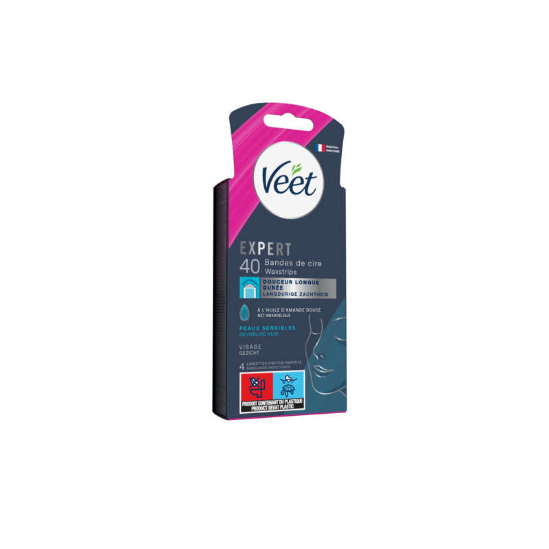 Veet bandes de cire visage peaux sensibles x40