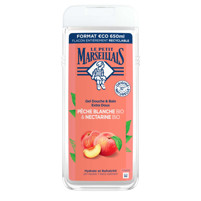 Le petit Marseillais Organic White Peach Shower & Bath Gel 650ml