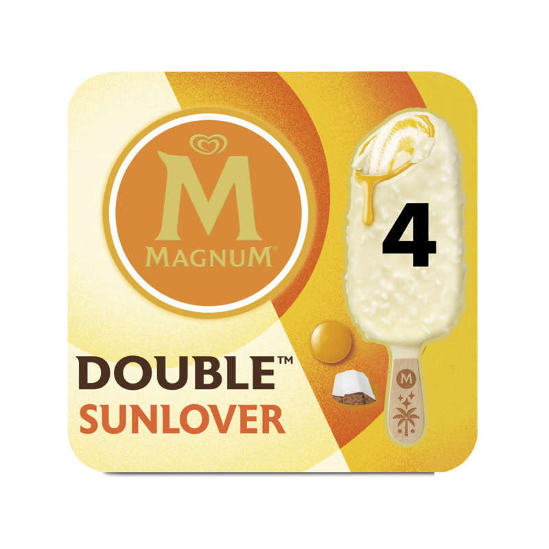 Magnum Glaces Bâtonnets Chocolat Blanc Mangue 4x85ml